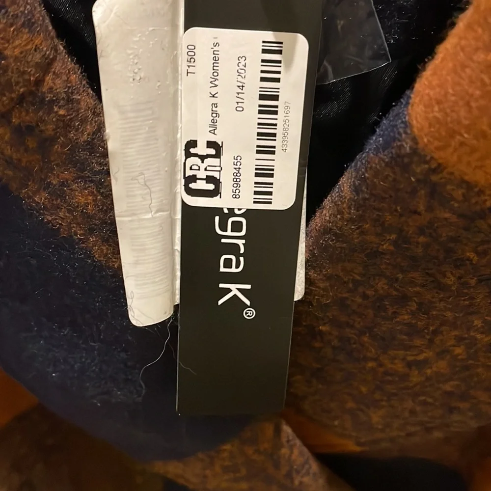 NWT buffalo plaid coat double breasted trench style coat - Picture 4 of 9